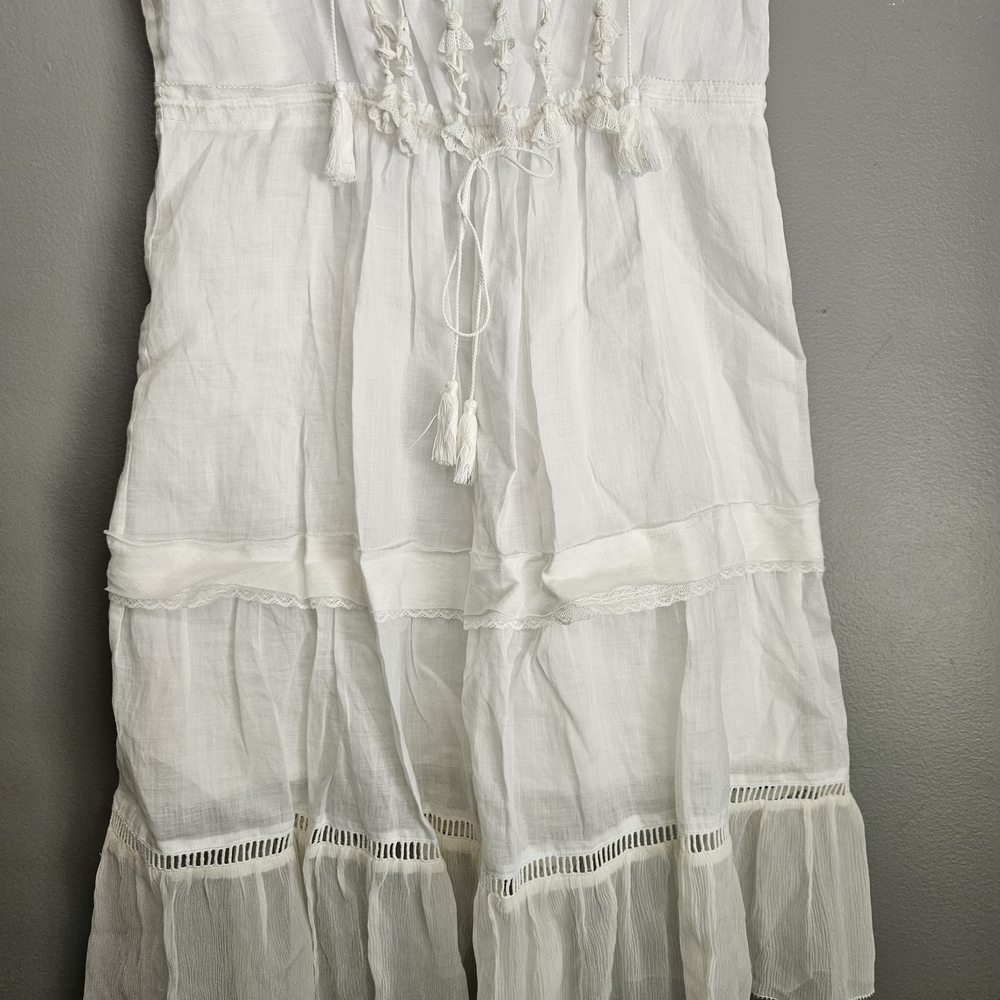 Elie Tahari White Lace Trim Boho Dress - Picture 10 of 10